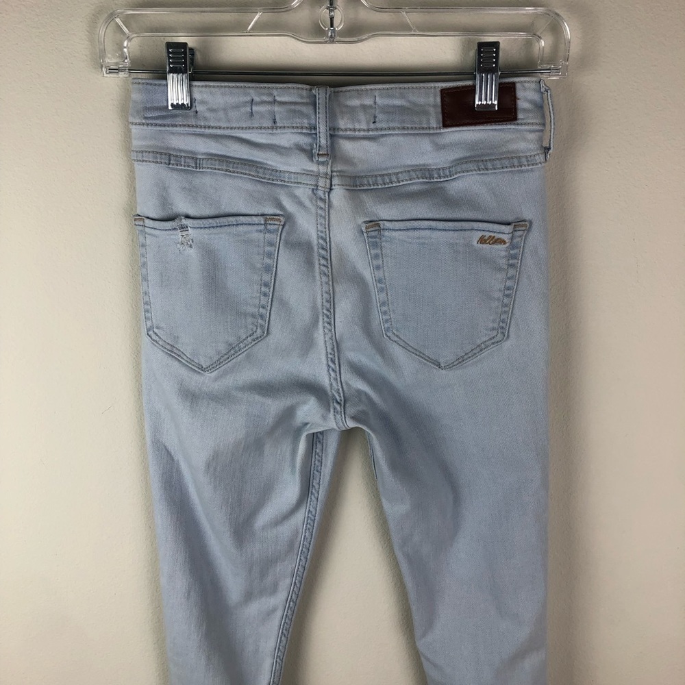 Hollister High-rise Super skinny distressed jeans size 24 light wash grunge - Picture 12 of 16